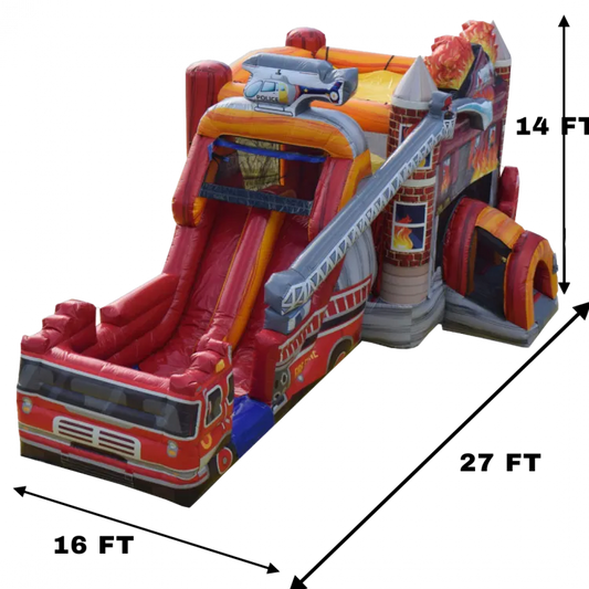 Inflatables  - Slide Combo Fire House