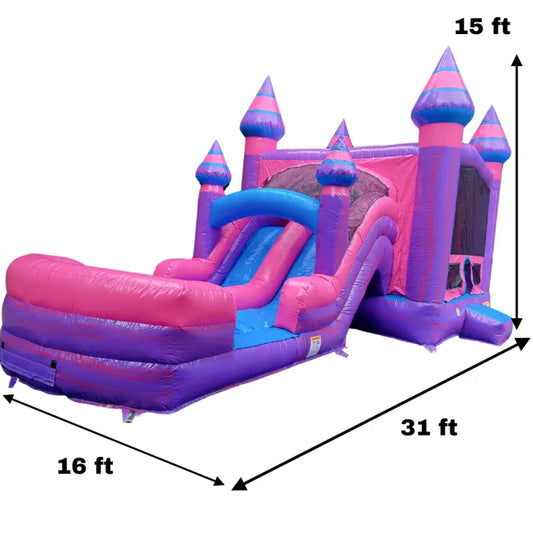 Inflatables  - Slide Combo Purplish Dual Lane Combo
