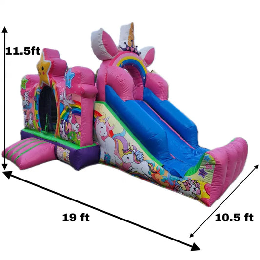 Inflatables  - Slide Combo Unicorn Fun Size Combo
