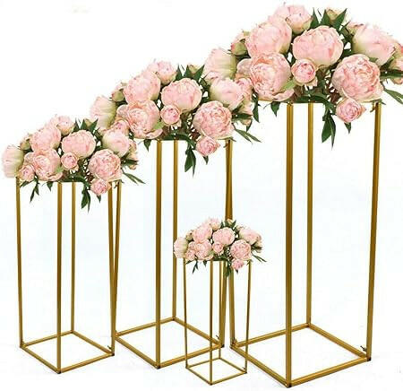 Metal Floral Stand Gold