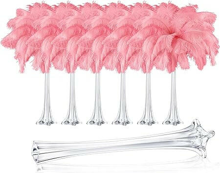 Centerpiece: 6 Pack Ostrich Feather - Pink